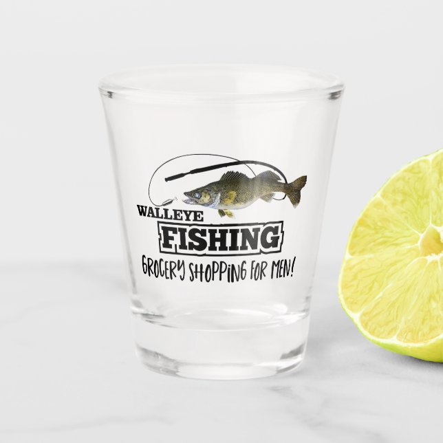 Verre A Shot Citation drôle d'épicerie d'hommes de pêche de (Devant)