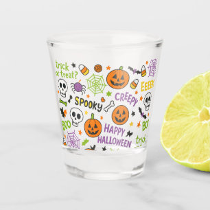 Verre A Shot Citrouille éffrayant et amusant - Motif Halloween 