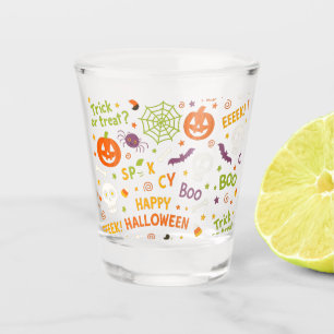 Verre A Shot Citrouille éffrayant et amusant - Motif Halloween 