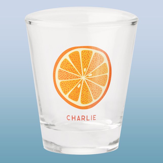 Verre A Shot Citrus Orange personnalisé (Fun citrus orange personalized name shot glass)
