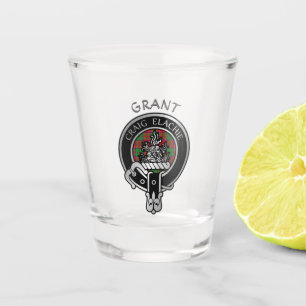 Verre A Shot Clan Grant Crest & Tartan Shot Glass