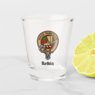 Verre A Shot Clan MacAulay Crest sur Tartan Shot Glass