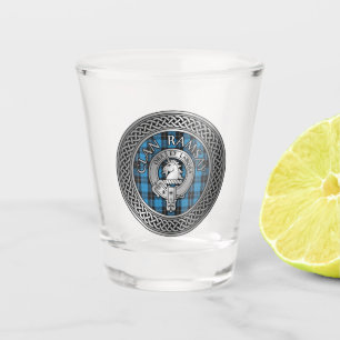 Verre A Shot Clan Ramsay Crest & Hunting Tartan Knot