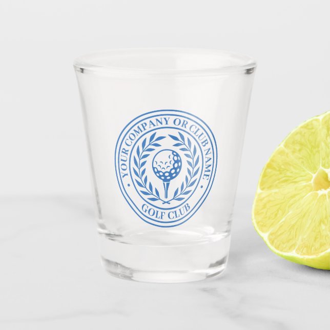 Verre A Shot Classic Golf Nom personnalisé Bleu (Devant)