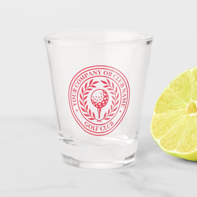 Verre A Shot Classic Golf Nom personnalisé Rouge (Devant)