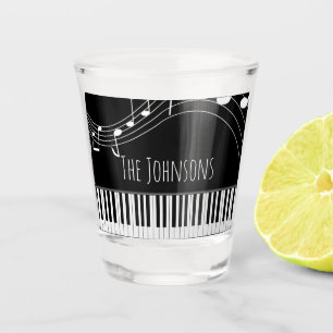 Verre A Shot Clavier de piano et notes musicales
