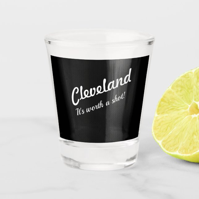 Verre A Shot Cleveland Worth a Shot Glass (Devant)
