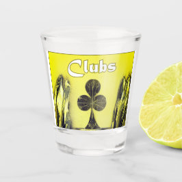 Verre A Shot Clubs Poker Jouer Carte Suit sur Jaune