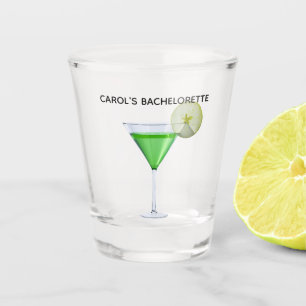 Verre A Shot Cocktail appletini vert avec tranche de pomme