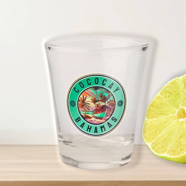 Verre A Shot CocoCay Bahamas Retro Travel Souvenir années 1950 (Créateur téléchargé)
