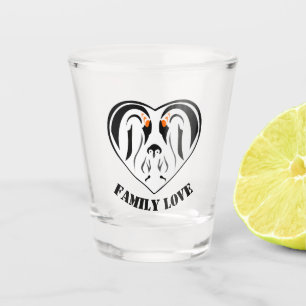 Verre A Shot Coeur amoureux de la famille Empereur Penguin