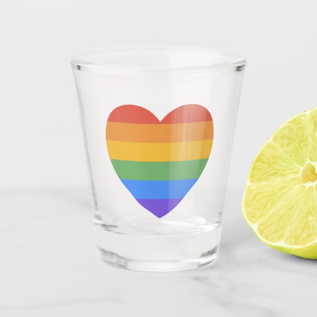 Verre A Shot Coeur arc-en-ciel (Devant)