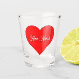 Verre A Shot Coeur rouge romantique Personnalisé