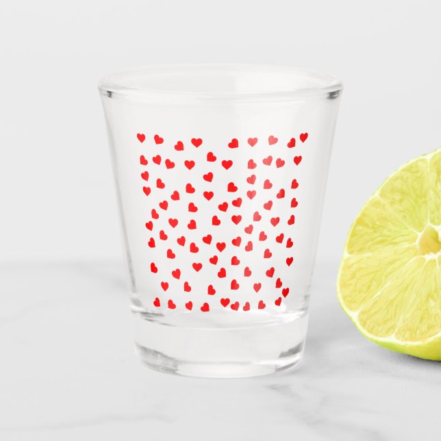 Verre A Shot Coeurs rouges joueurs (Devant)