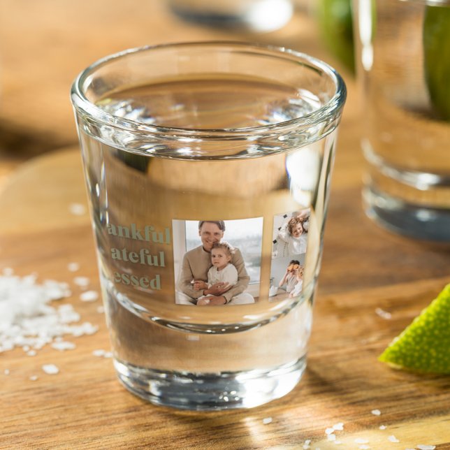 Verre A Shot Collage moderne Trois photos | Bon thanksgiving Sh (Créateur téléchargé)
