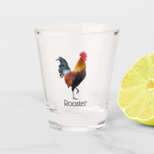 Verre A Shot Colorful Strutt Rooster Design Shot Glass