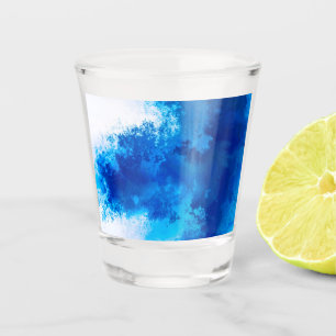 Verre A Shot Conception de couleur unie bleue abstraite