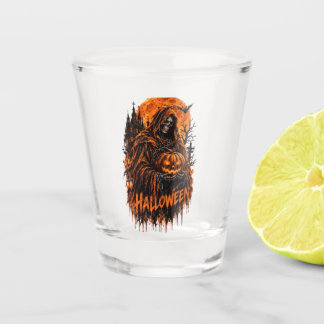 Verre A Shot Conception de Halloween de la Faucheuse Citrouille