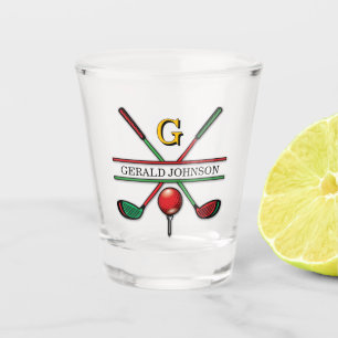 Verre A Shot Conception de monogramme de golf de Noël