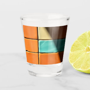 Verre A Shot Conception de motif de carreaux géométriques moder