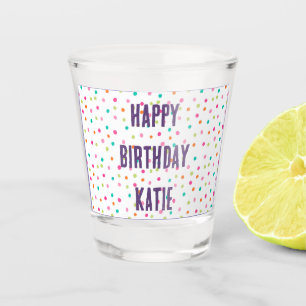 Verre A Shot confetti coloré saupoudrer la carte arc-en-ciel po