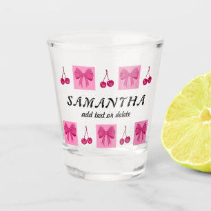 Verre A Shot Coquette Rouge Cerise Nœud Papillon Demoiselle d'H