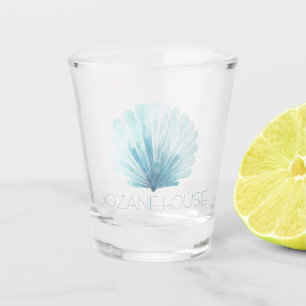 Verre A Shot Coquillage côtier bleu et blanc Aqua Personnalisé