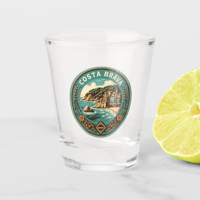 Verre A Shot Costa Brava Espagne Insigne d'Art Voyage (Devant)