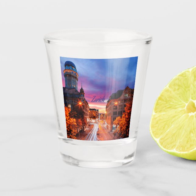 Verre A Shot Coucher de soleil de Zurich Suisse (Devant)