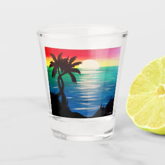 Verre A Shot Coucher de soleil jamaïcain aux paumes torsadées