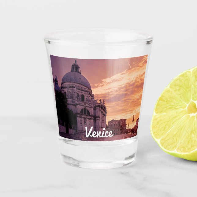 Verre A Shot Coucher de soleil sur la basilique de Venise (Devant)