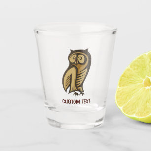 Verre A Shot Couleur du symbole du hibou