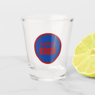 Verre A Shot Couleurs de l'école Bleu Royal et Rouge Année de p