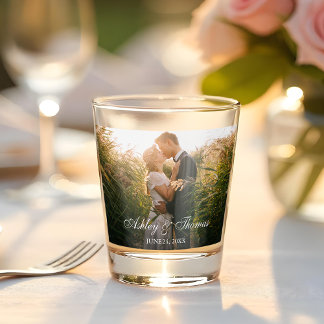 Verre A Shot Couple Photo Mariage personnalisé
