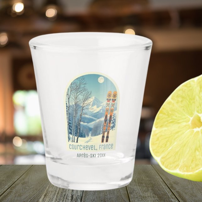 Verre A Shot Courchevel France vacances après ski shot verre (Créateur téléchargé)