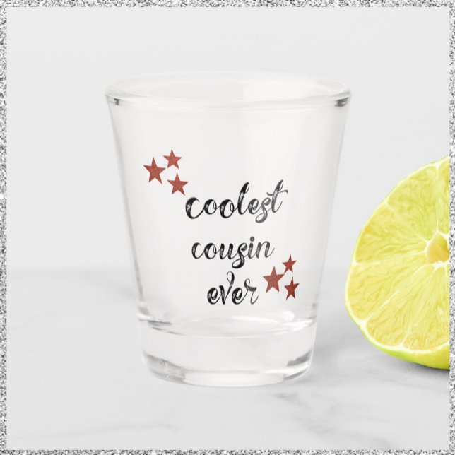 Verre A Shot Cousin noir et rouge le plus froid jamais (Créateur téléchargé)