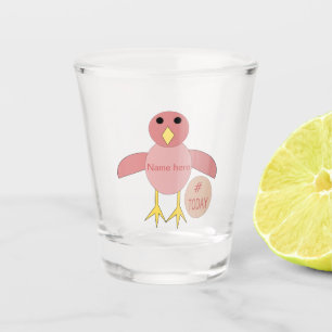 Verre A Shot Coutume Rose Anniversaire Fille Chick Personnalisé