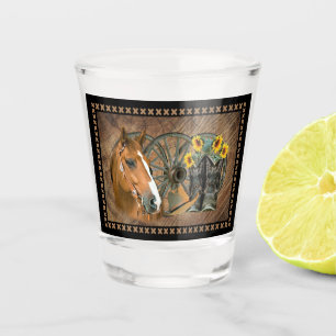 Verre A Shot Cowboy de Western Horse Cowboy Cowboy Hat Wagon Wh