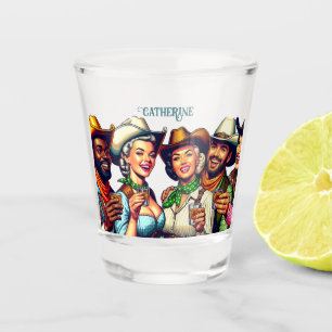 Verre A Shot Cowgirl Cowboy Amis Boire Chaussures Personnalisée