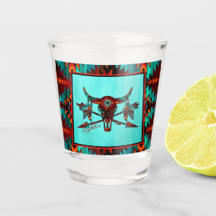 Verre A Shot Crâne de buffle et flèches vitres