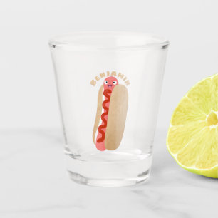 Verre A Shot Curieux hot dog Weiner dessin animé