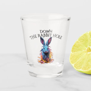 Verre A Shot Custom Down Rabbit Hole Blue Bunny