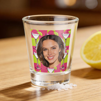 Verre A Shot Custom Photo Face & Cocktail Personalized Pink