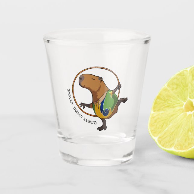 Verre A Shot Cute Capybara Rhythmic Gymnastics Hoop Cartoon (Devant)
