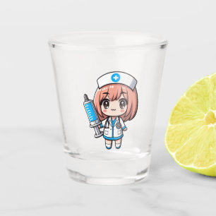Verre A Shot Cute Chibi Nurse - soins de santé, anime, médecine