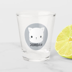 Verre A Shot Cute Little Cat avec nom personnalisé
