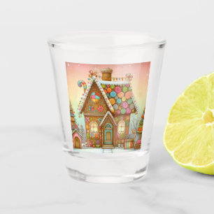 Verre A Shot Cute, maison de pain d'épices