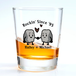 Verre A Shot Cute Rock Pun nouveau marié Couple Mariage Anniver