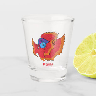 Verre A Shot Cute Siamese combat poisson betta dessin