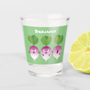 Verre A Shot Cute turnip légumes trio chanter dessin animé